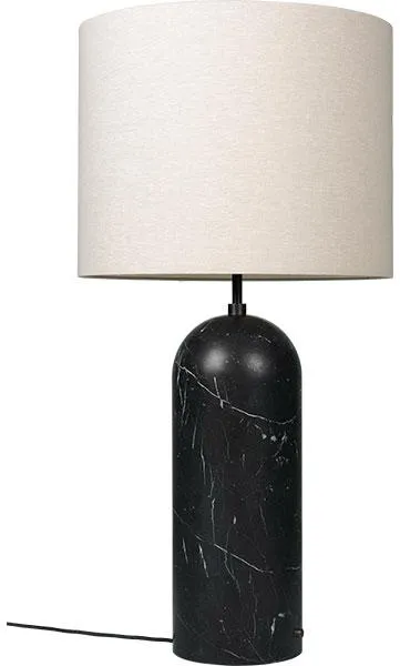 GUBI Gravity Gulvlampe Sort Marmor og Lærred Skærm XL Lav